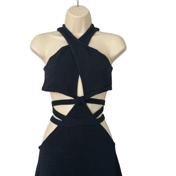 NWT Cult Gaia Aziza Cut Out Knit Dress in Black XL - Picture 12 of 16